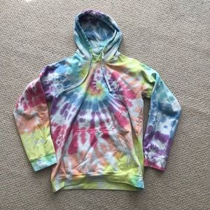 Oversized Rainbow Tie-Dye Hoodie